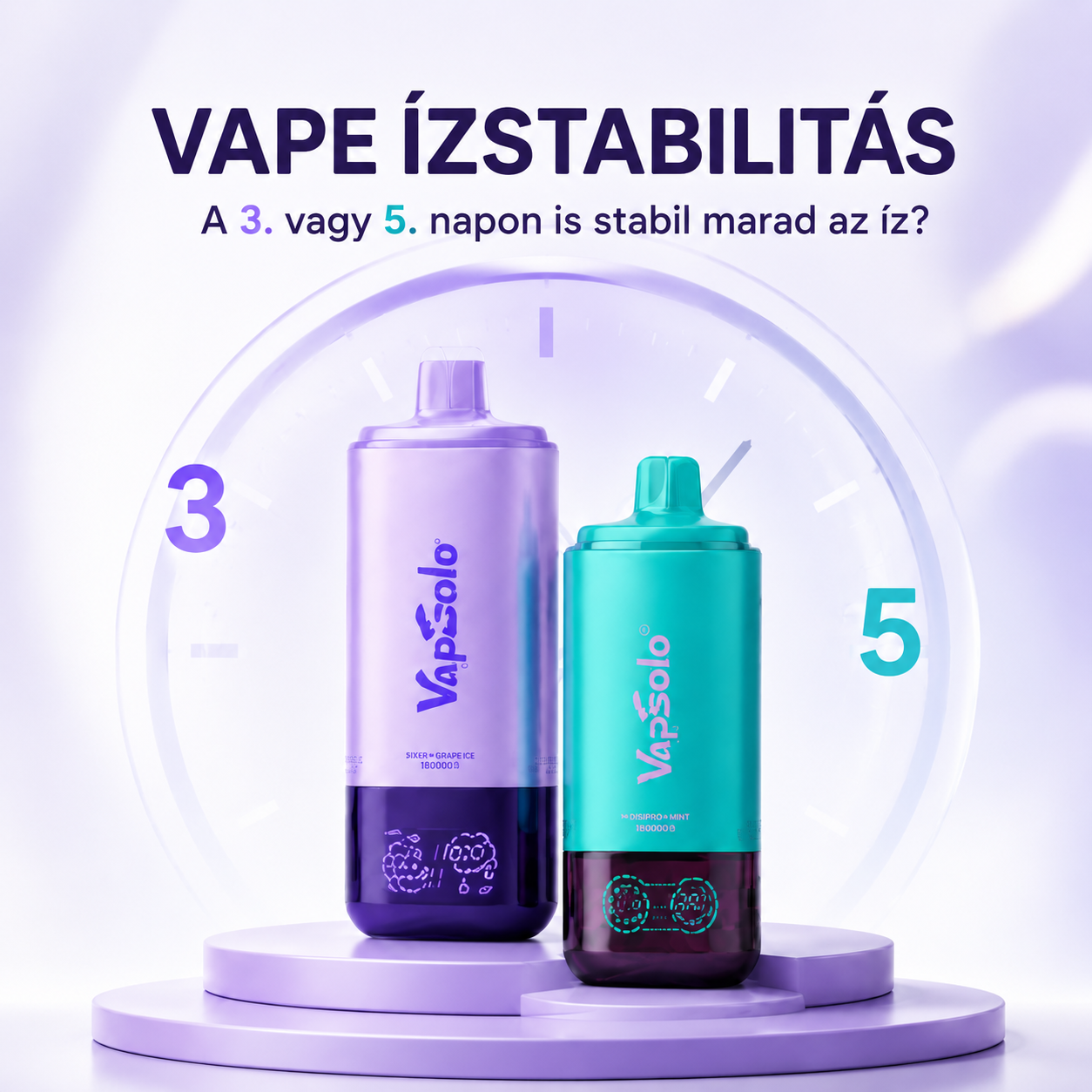 A vape íz változása az idő múlásával, bemutatva az 1., 3. és 5. napi élményt és az íz fokozatos stabilizálódását