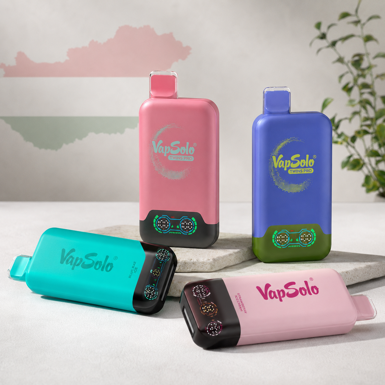 Vapsolo eldobható e-cigi termékek Magyarország témájú háttérrel