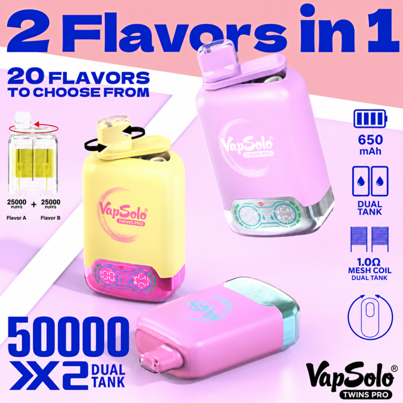 Vapsolo Twins Pro 50000 két íz egy készülékben dual tank kialakítással