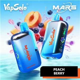 VapSolo Mars Peach Berry eldobható vape gyümölcsös háttérrel