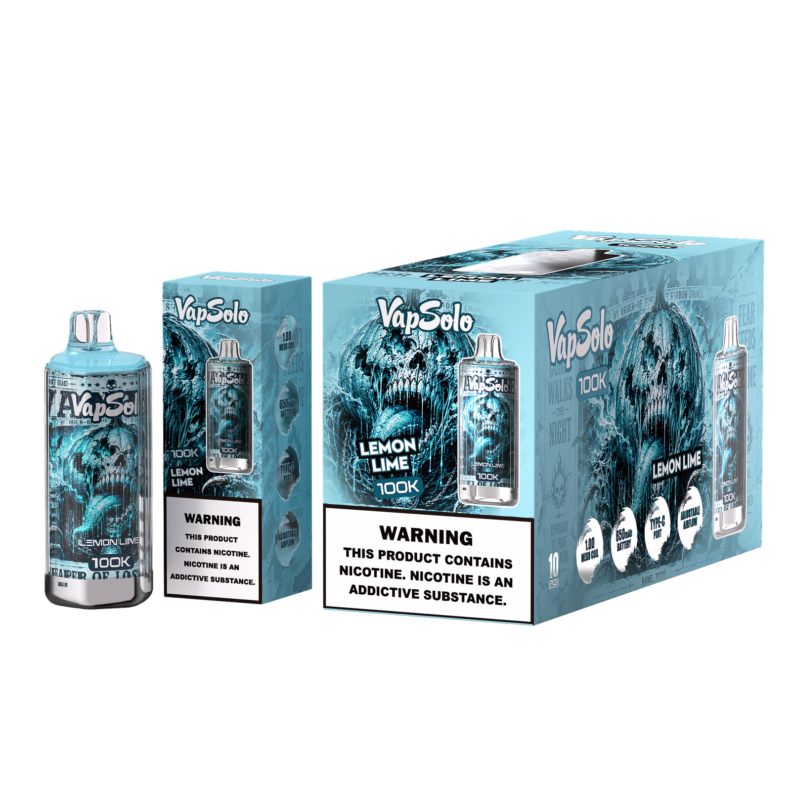 Vapsolo 100K Packaging Diagram Vapsolo 100K Nagyker - Image 1