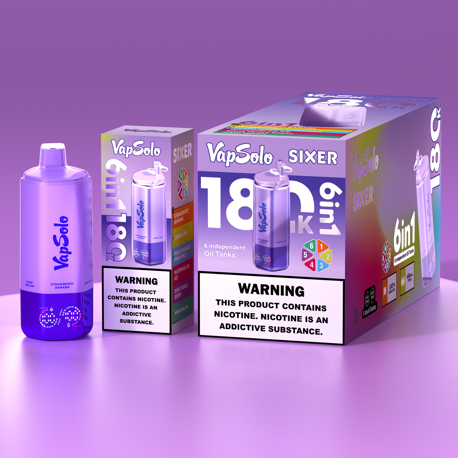 Vapsolo Sixer 180000 Nagyker Packaging Image Vapsolo Sixer 180000 Nagyker – Kép 1