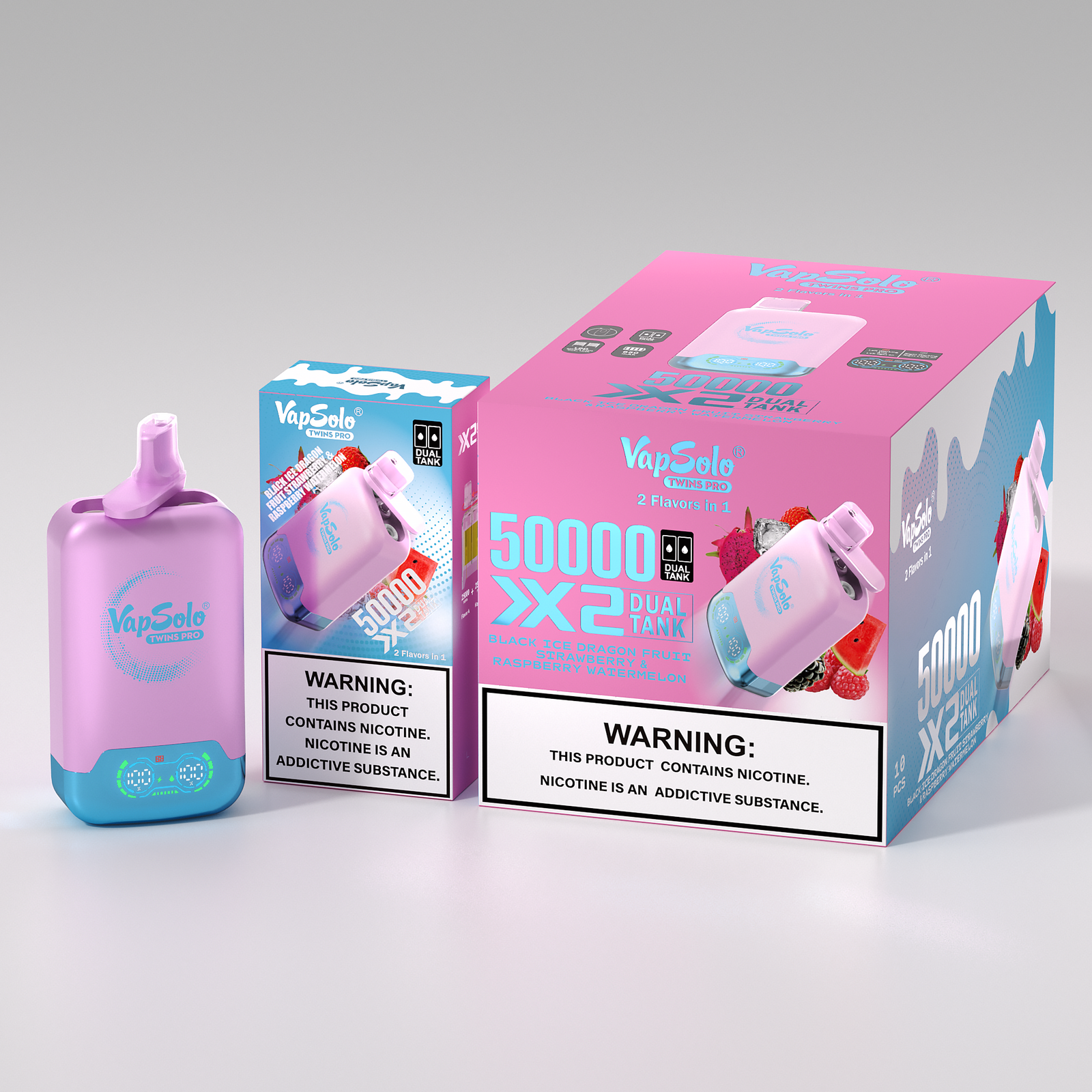 Vapsolo Twins Pro 50000 nagyker Packaging Image Vapsolo Twins Pro 50000 nagyker – Kép 1